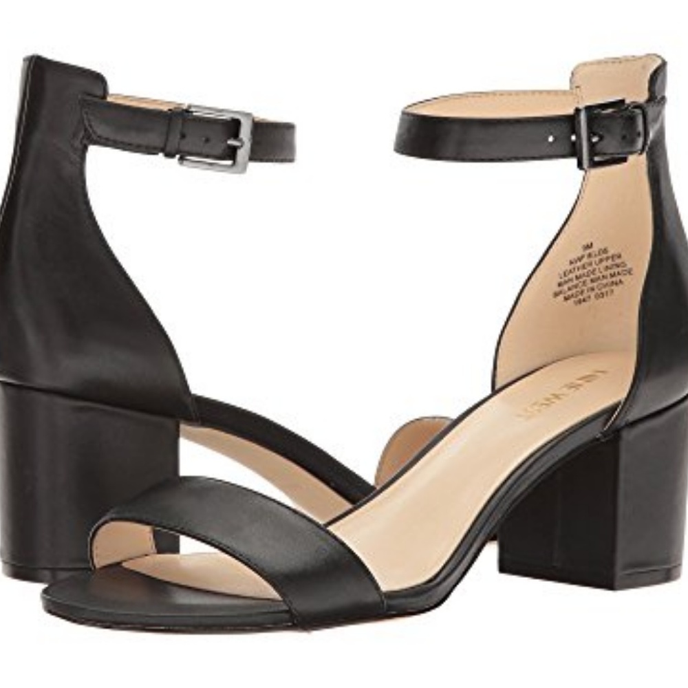 NIB Nine West Block Heel Leather Sandal